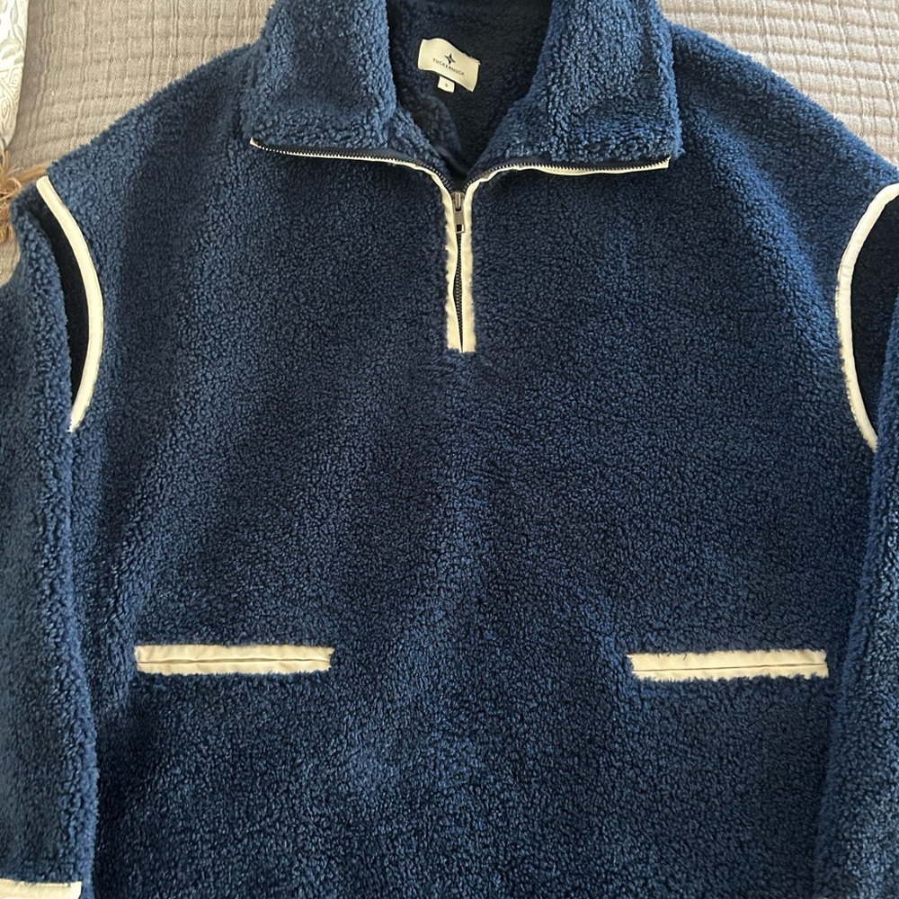 Tuckernuck Navy Teddy Jacket with Cream Accents